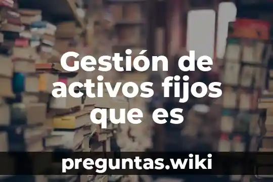 Gestión de activos fijos que es