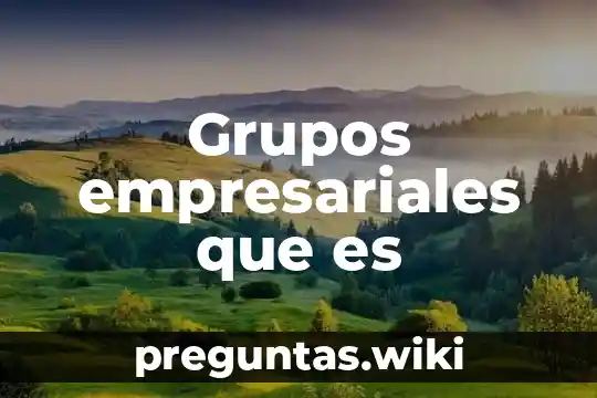 Grupos empresariales que es