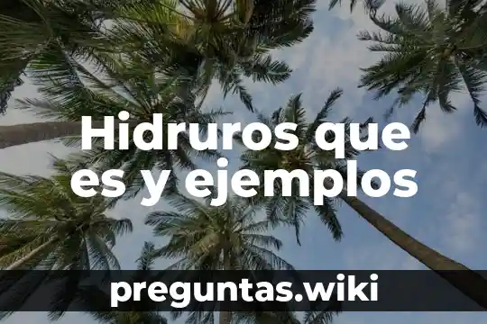 Hidruros que es y ejemplos
