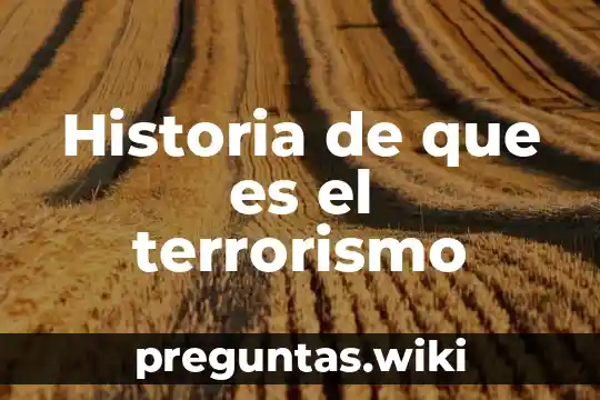 Historia de que es el terrorismo