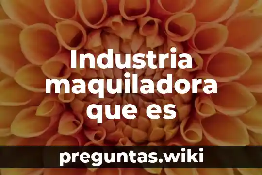 Industria maquiladora que es