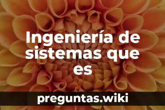 Ingeniería de sistemas que es