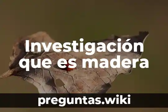 Investigación que es madera