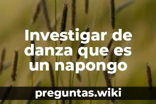 Investigar de danza que es un napongo