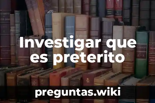 Investigar que es preterito