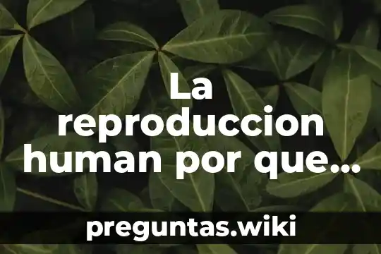 La reproduccion human por que es importante