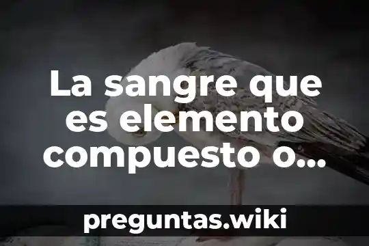 La sangre que es elemento compuesto o mezcla