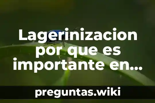 Lagerinizacion por que es importante en la urea
