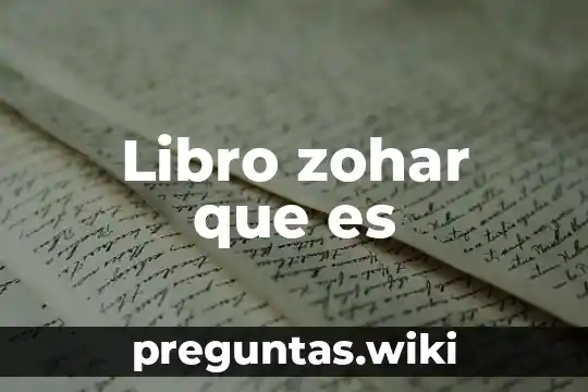 Libro zohar que es
