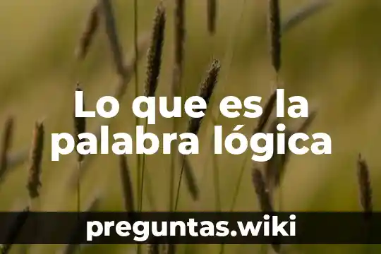 Lo que es la palabra lógica