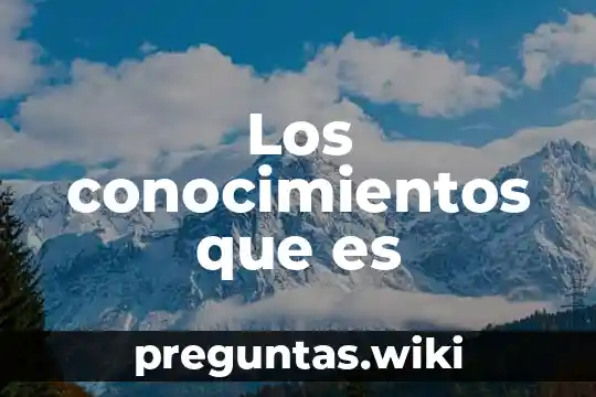 Los conocimientos que es