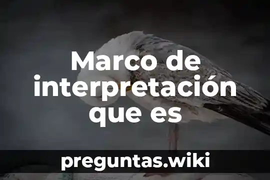 Marco de interpretación que es