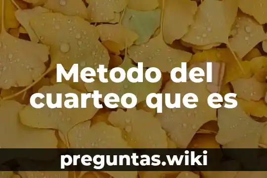 Metodo del cuarteo que es