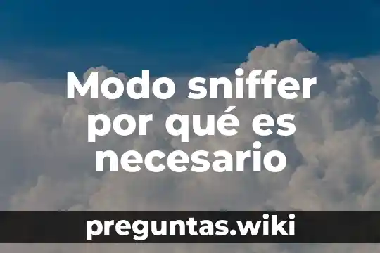 Modo sniffer por qué es necesario
