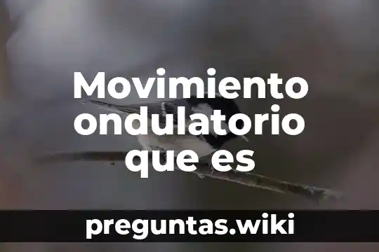 Movimiento ondulatorio que es