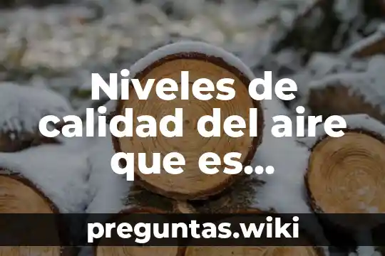 Niveles de calidad del aire que es aceptables