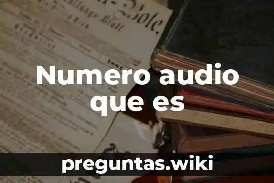 Numero audio que es