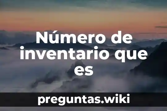 Número de inventario que es