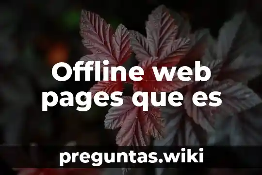 Offline web pages que es