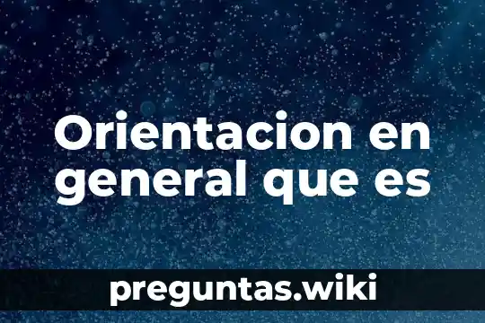 Orientacion en general que es