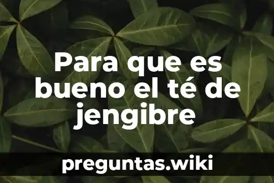 Para que es bueno el té de jengibre