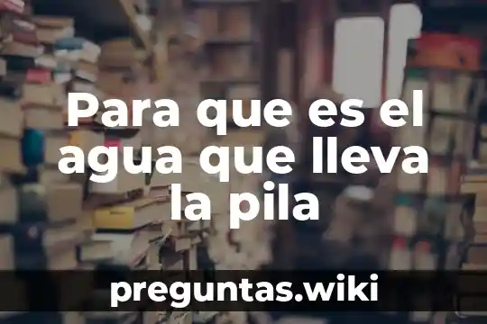 Para que es el agua que lleva la pila
