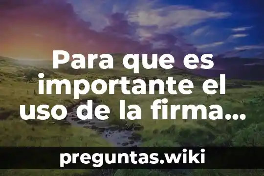 Para que es importante el uso de la firma electronica