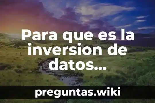 Para que es la inversion de datos geofísicos