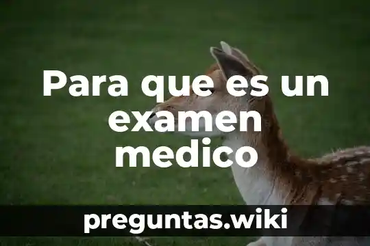 Para que es un examen medico