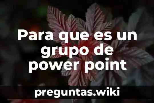 Para que es un grupo de power point