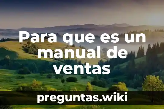 Para que es un manual de ventas