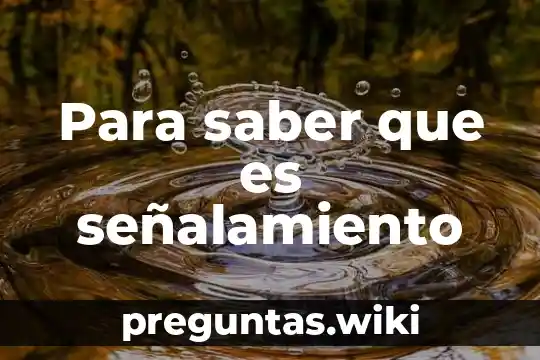 Para saber que es señalamiento