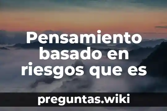 Pensamiento basado en riesgos que es