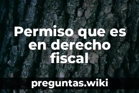 Permiso que es en derecho fiscal