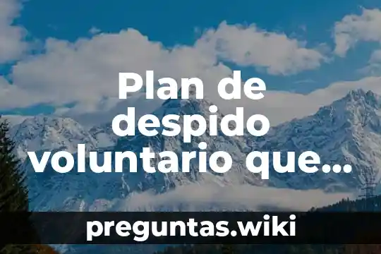 Plan de despido voluntario que es