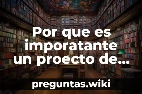 Por que es imporatante un proecto de vida