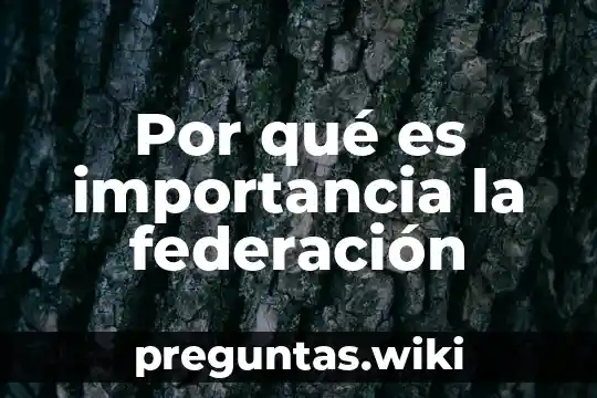 Por qué es importancia la federación