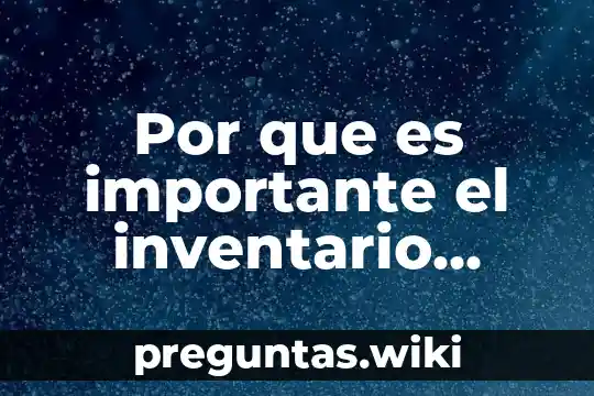 Por que es importante el inventario conclusion