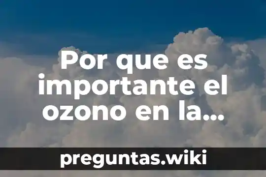 Por que es importante el ozono en la tierra