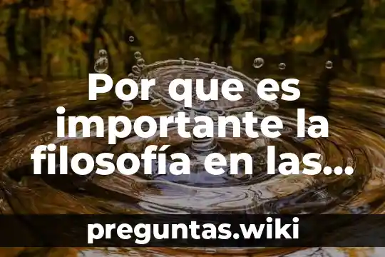 Por que es importante la filosofía en las demas ciencias