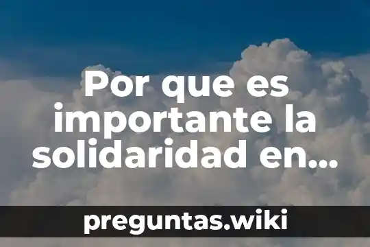 Por que es importante la solidaridad en una empresa