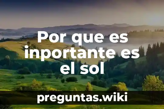 Por que es inportante es el sol