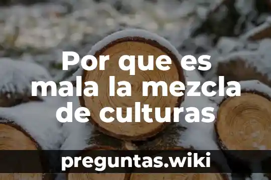 Por que es mala la mezcla de culturas