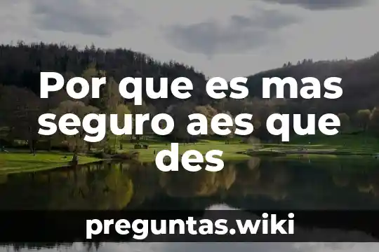 Por que es mas seguro aes que des