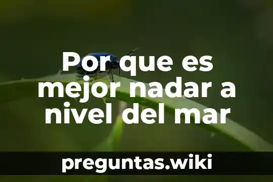 Por que es mejor nadar a nivel del mar