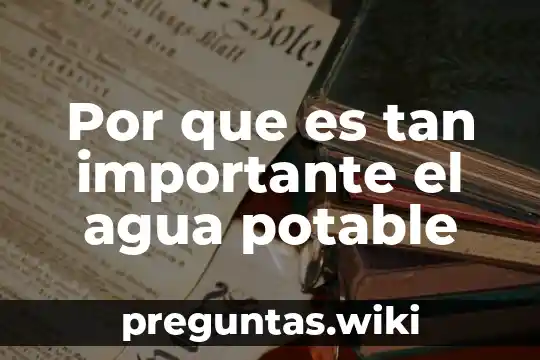 Por que es tan importante el agua potable