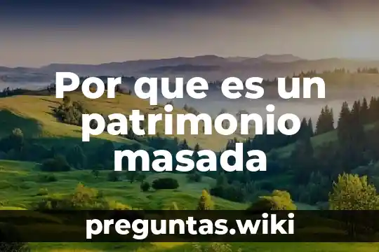 Por que es un patrimonio masada