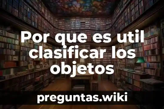 Por que es util clasificar los objetos