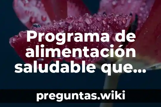 Programa de alimentación saludable que es