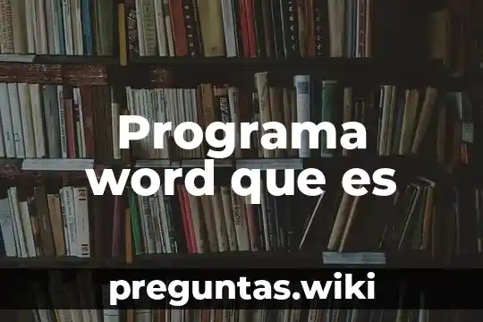 Programa word que es